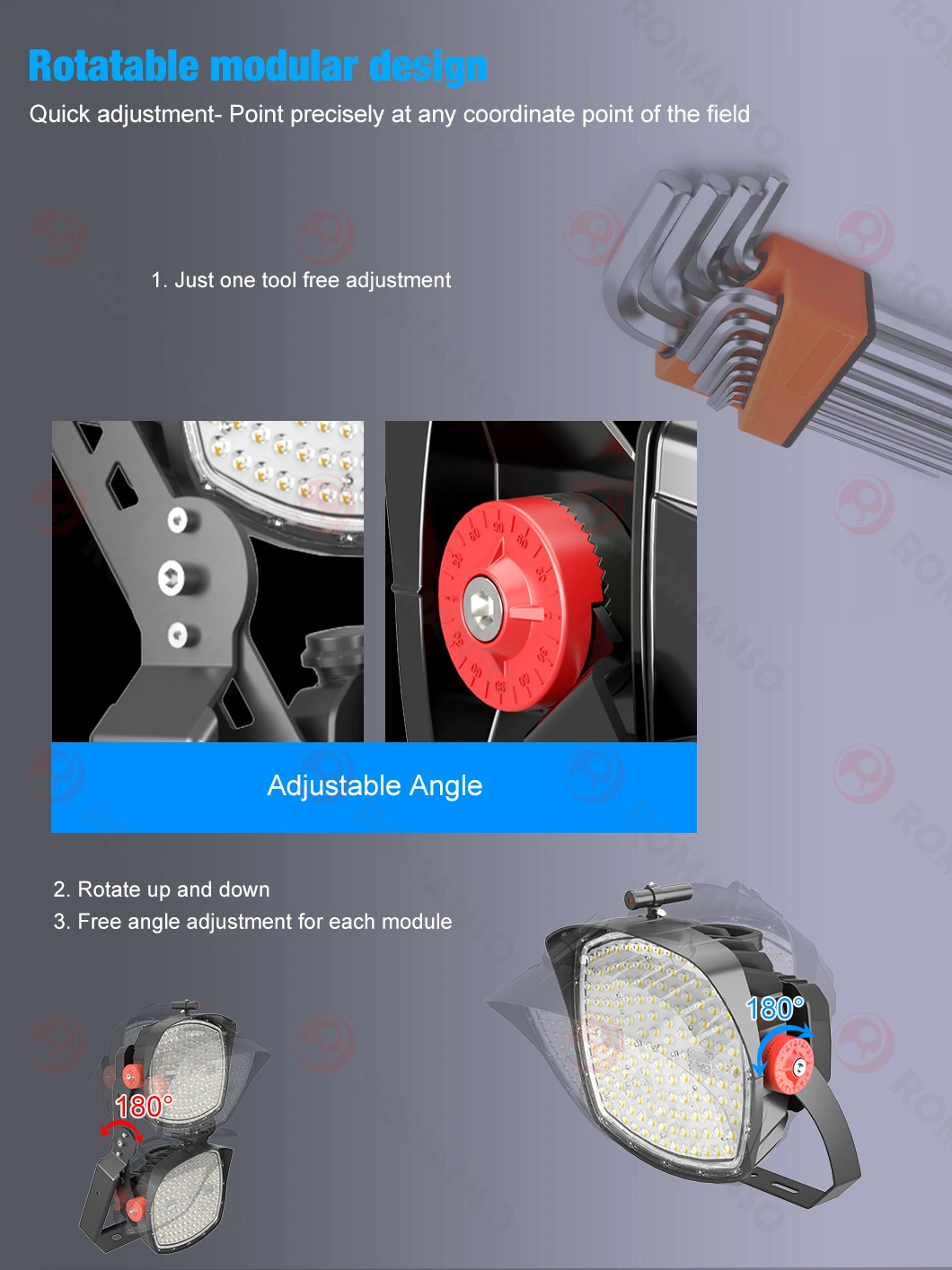 500 Watt LED Stadium Lights No Flicker Stadium LED Lighting