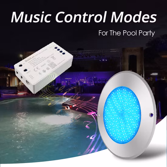 Luce di controllo WiFi brevettata Hotook per nicchia piscina Sostituisci le luci LED da 18 W riempite di resina in acciaio inossidabile IP68 SS316 subacquee