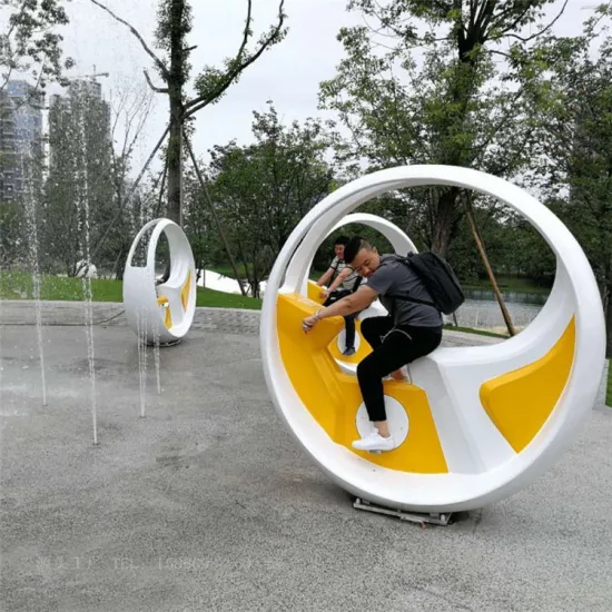 Attrezzatura non alimentata per bicicletta elettrica a spruzzo d'acqua di guida di divertimento del punto scenico della fontana elettrica del pedale del parco di dimensioni personalizzate in vendita